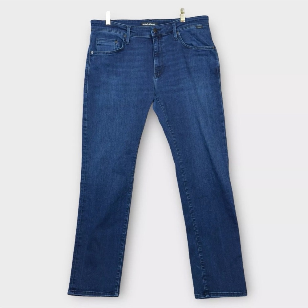 Mavi Marcus Slim Straight Leg Jeans Men's Size 36x32 Mid Rise Dark Wash Stretch